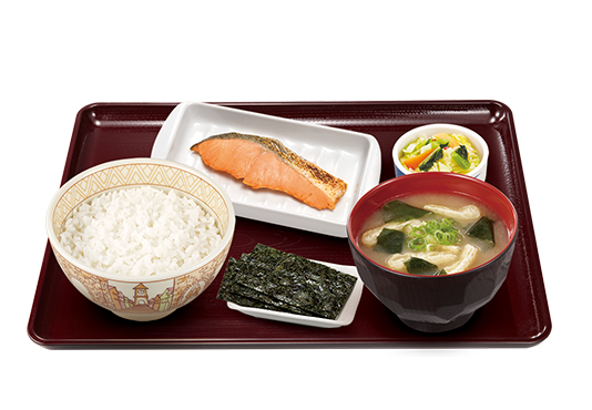 Salmon Teishoku with Pork Miso Soup