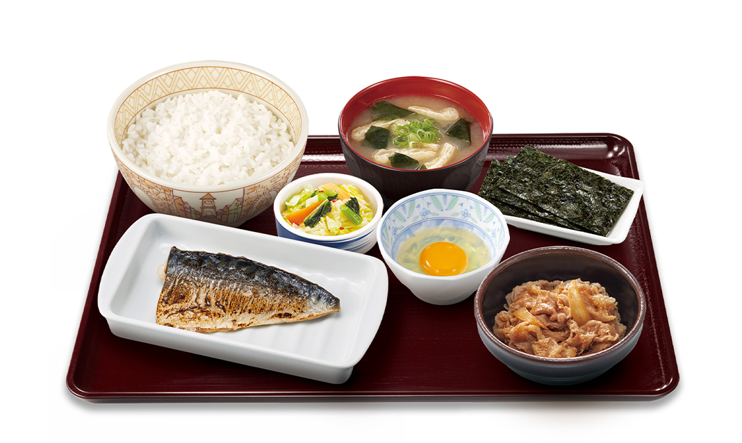 塩さば牛皿定食