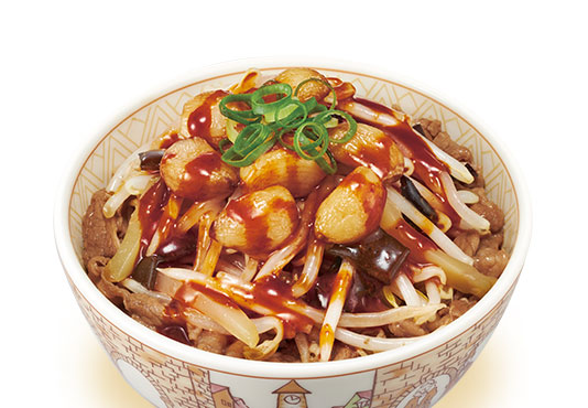 にんにく麻辣もやし牛丼