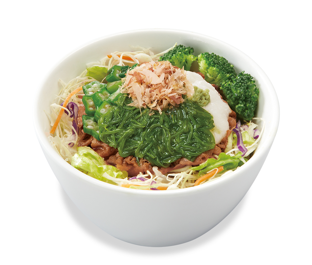 山かけめかぶオクラ牛丼ライト