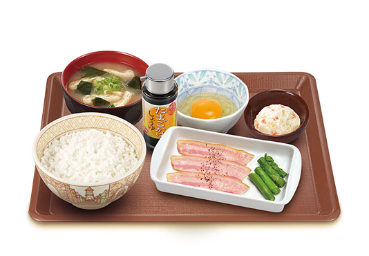 ベーコンアスパラ朝食