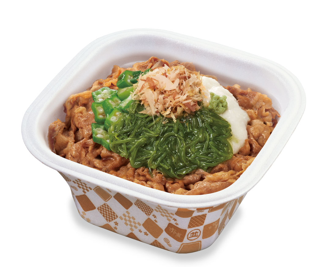 山かけめかぶオクラ牛丼
