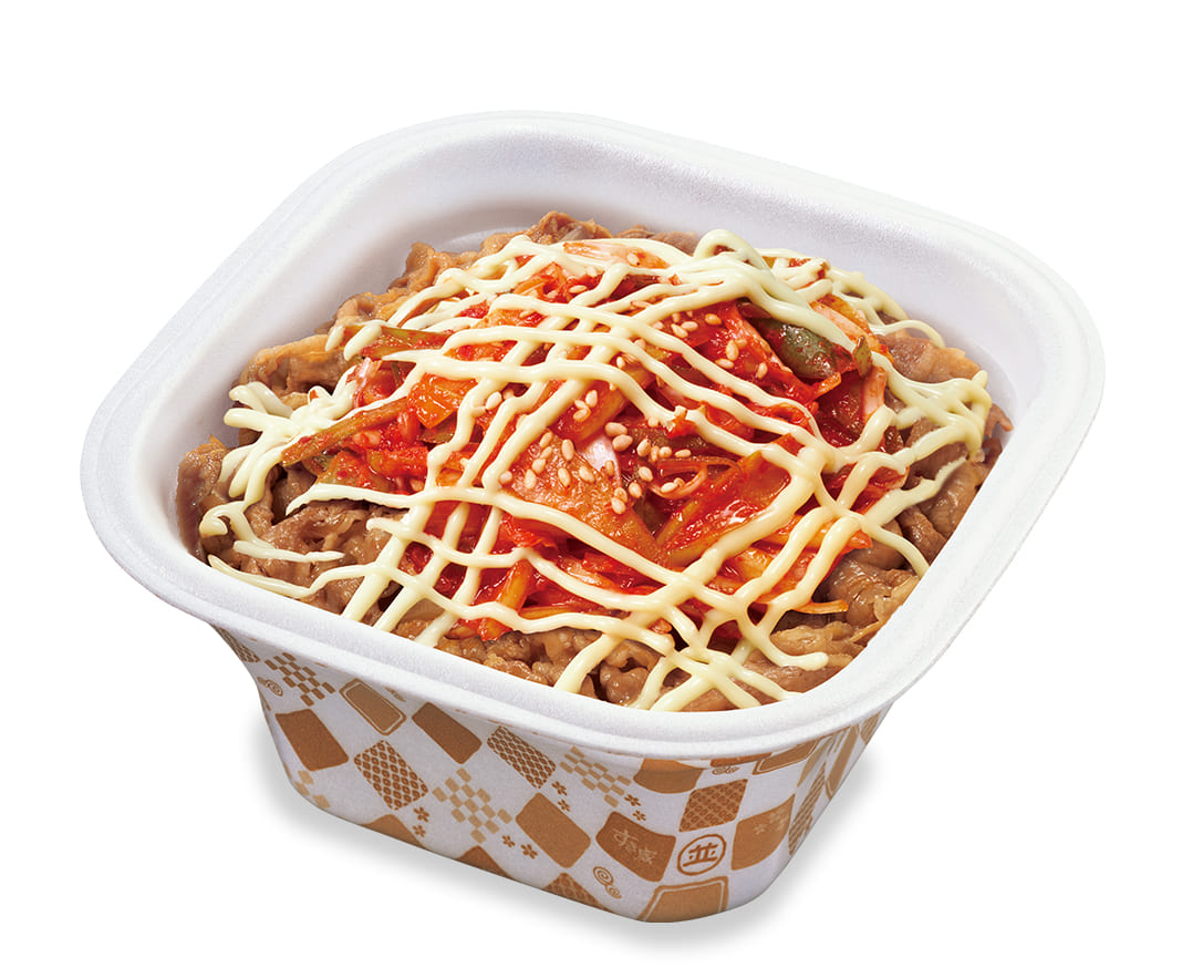 マヨねぎキムチ牛丼