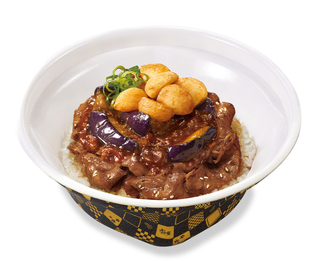 にんにく<br>スパイシー麻婆茄子<br>牛カルビ焼肉丼