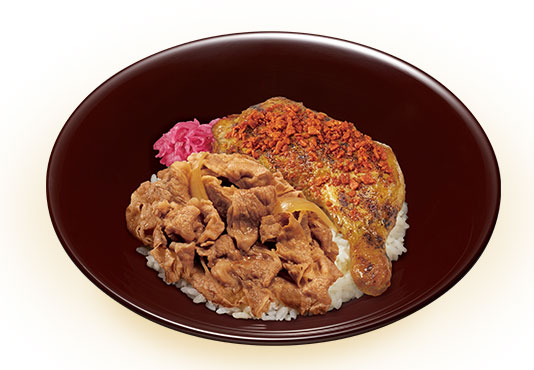 ファイヤー炭火チキン牛丼